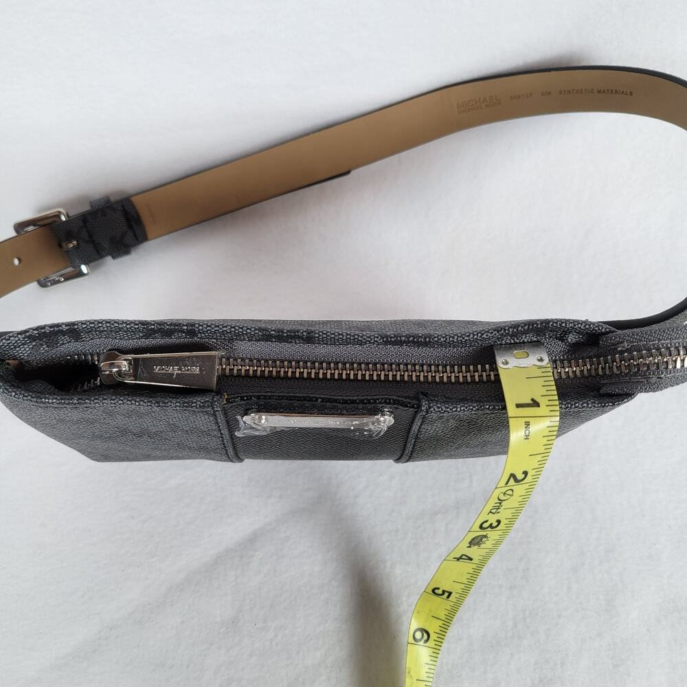 Michael Kors Womens Small Signature MK Logo Waist Belt Bag Purse Gray Fanny Pack - Picture 5 of 6